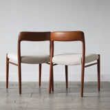 Model 75 Dining Chairs by Niels Otto Moller for J.L. Møllers, Set of 2