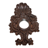 Miroir en bois sculpté Espagne années 1940 44x65cm