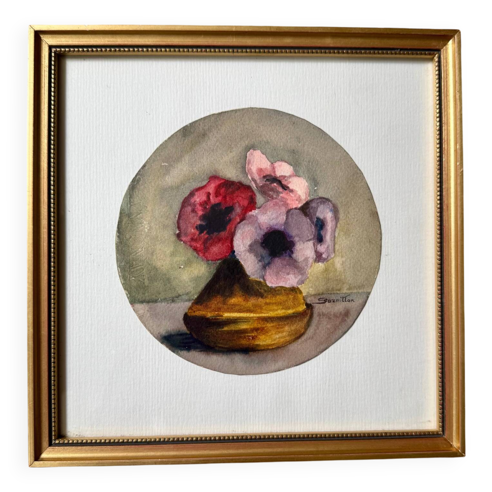 Still life with Nasturtiums signed Cornillon 20th century