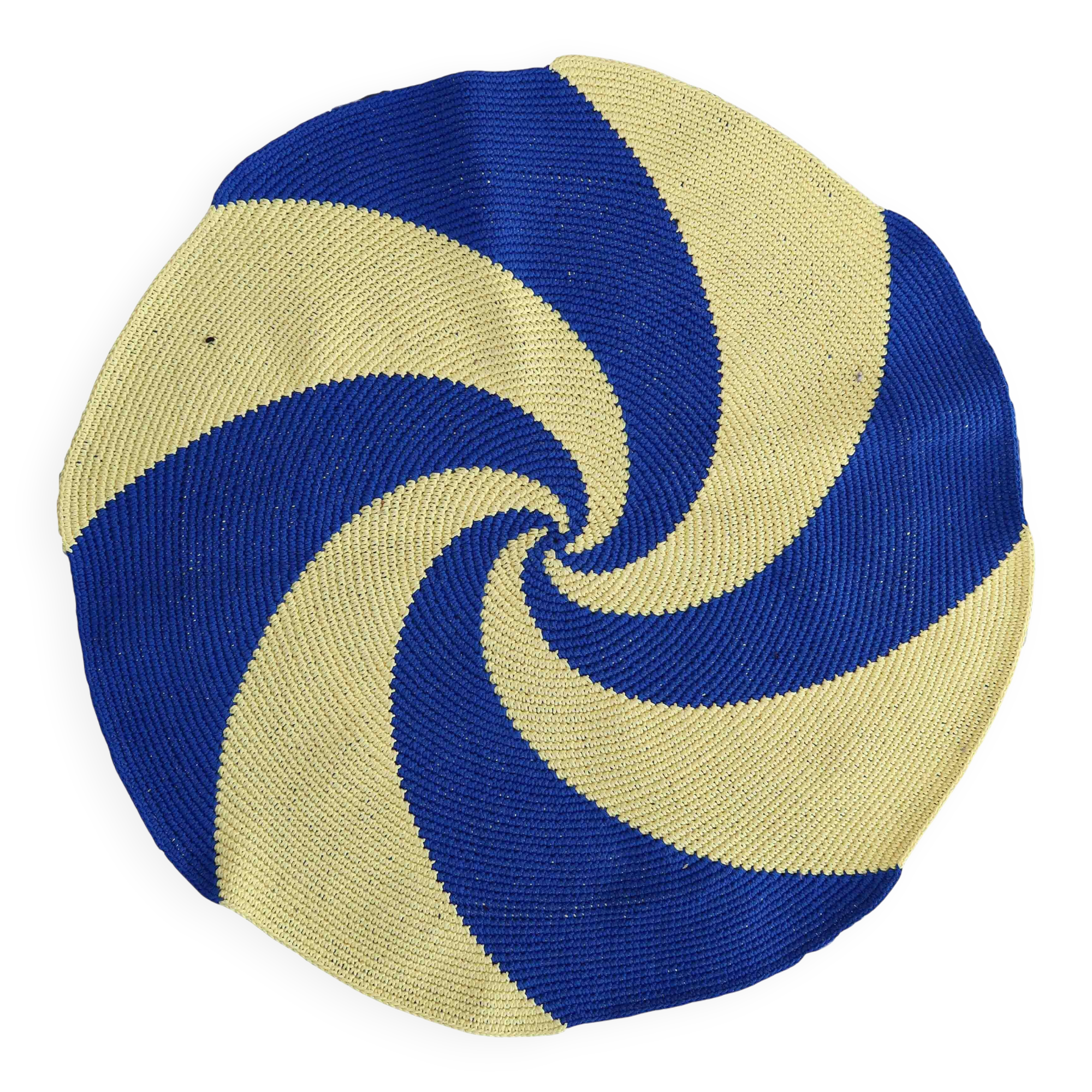 Tapis contemporain ora tressé en coton (77cm), édition unique