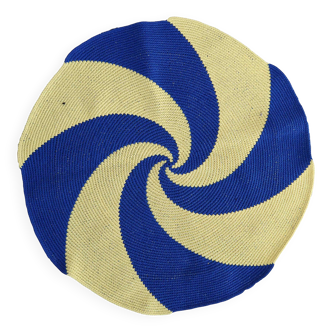 Tapis contemporain ora tressé en coton (77cm), édition unique