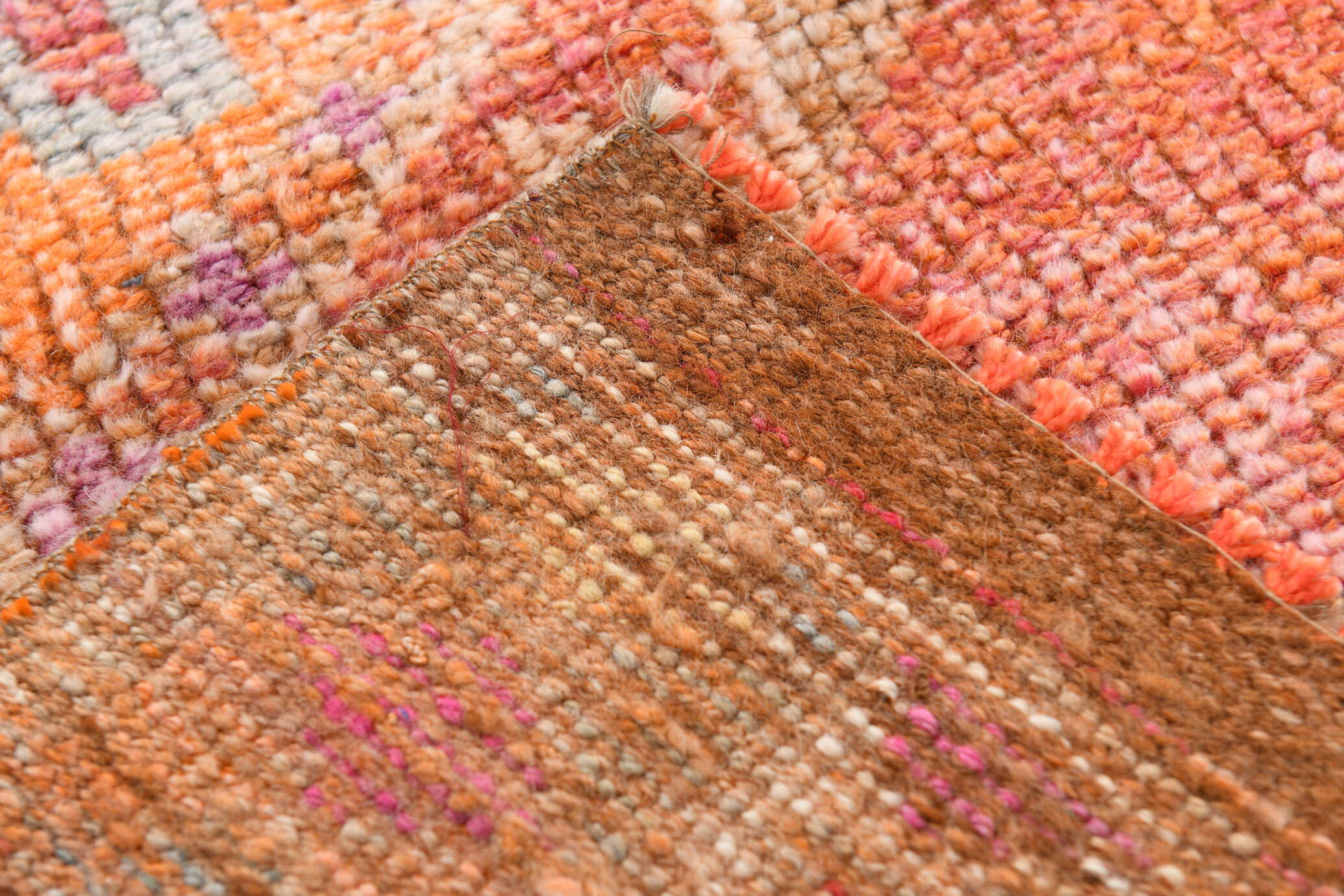 Turkish vintage geometric pattern red runner rug