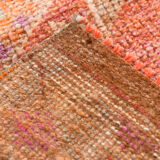 Turkish vintage geometric pattern red runner rug