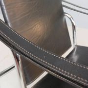 Le Corbusier Vintage Black Leather Armchair Model- LC1 for Cassina, 1970s
