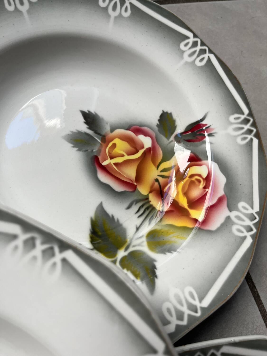 Set 5 assiettes « Odile »  Digoin Sarreguemines 