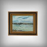 Painting “Petit Port Breton”, signed J.J Duboc – 1980