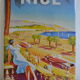 Plaque tôle lithographiée publicitaire vintage Nice