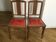 Set of 2 vintage red wooden chairs