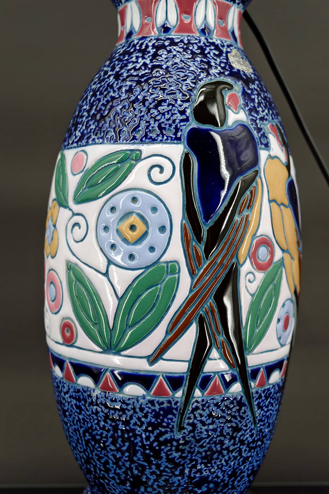 Swallow Lamp, Imperial Amphora, Czechoslovakia, Art Deco, Circa 1920