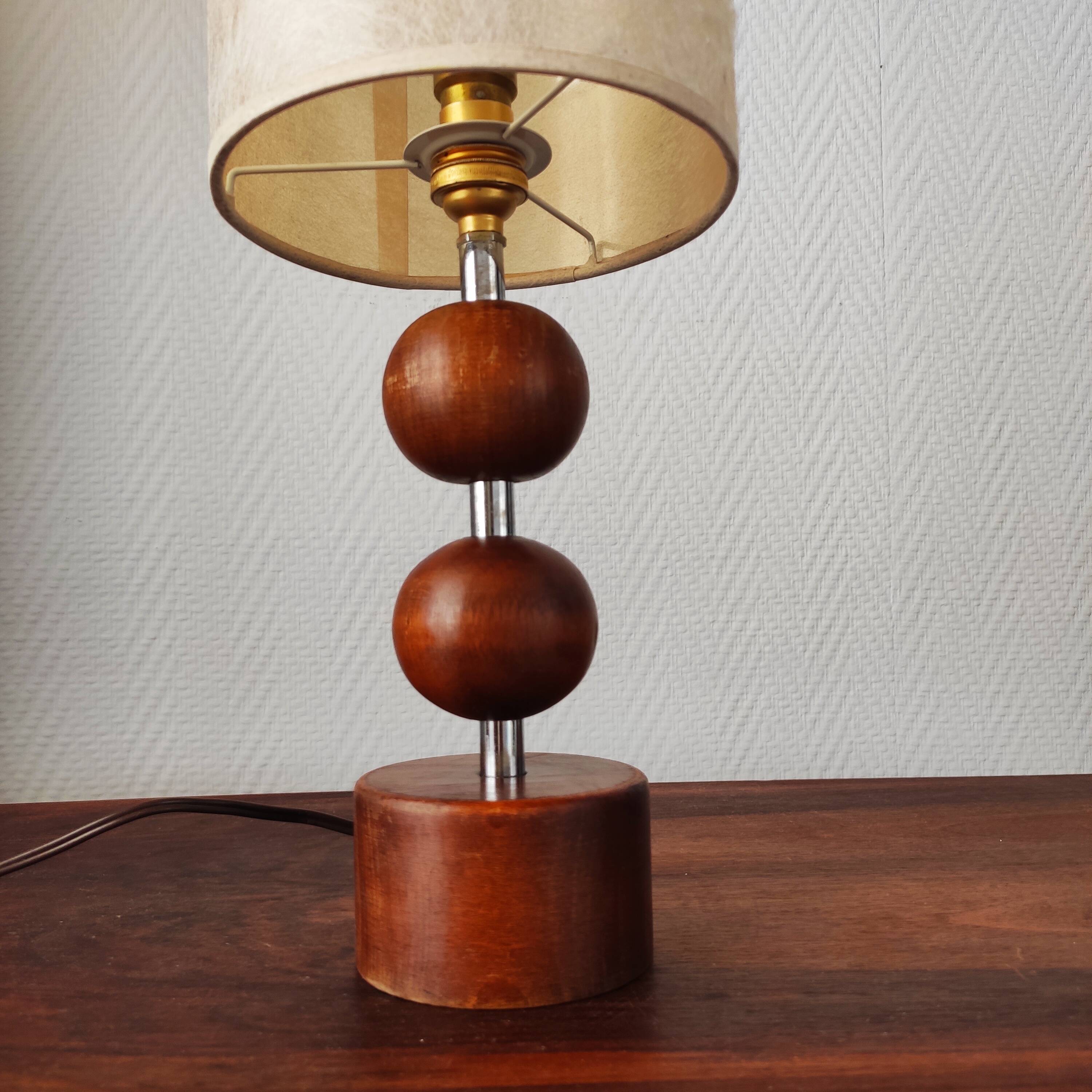 Scandinavian wooden lamp 1960