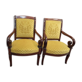 Paire de fauteuils en acajou à crosse XIX°