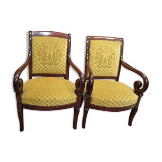 Pair of lacrosse XIX mahogany chairs