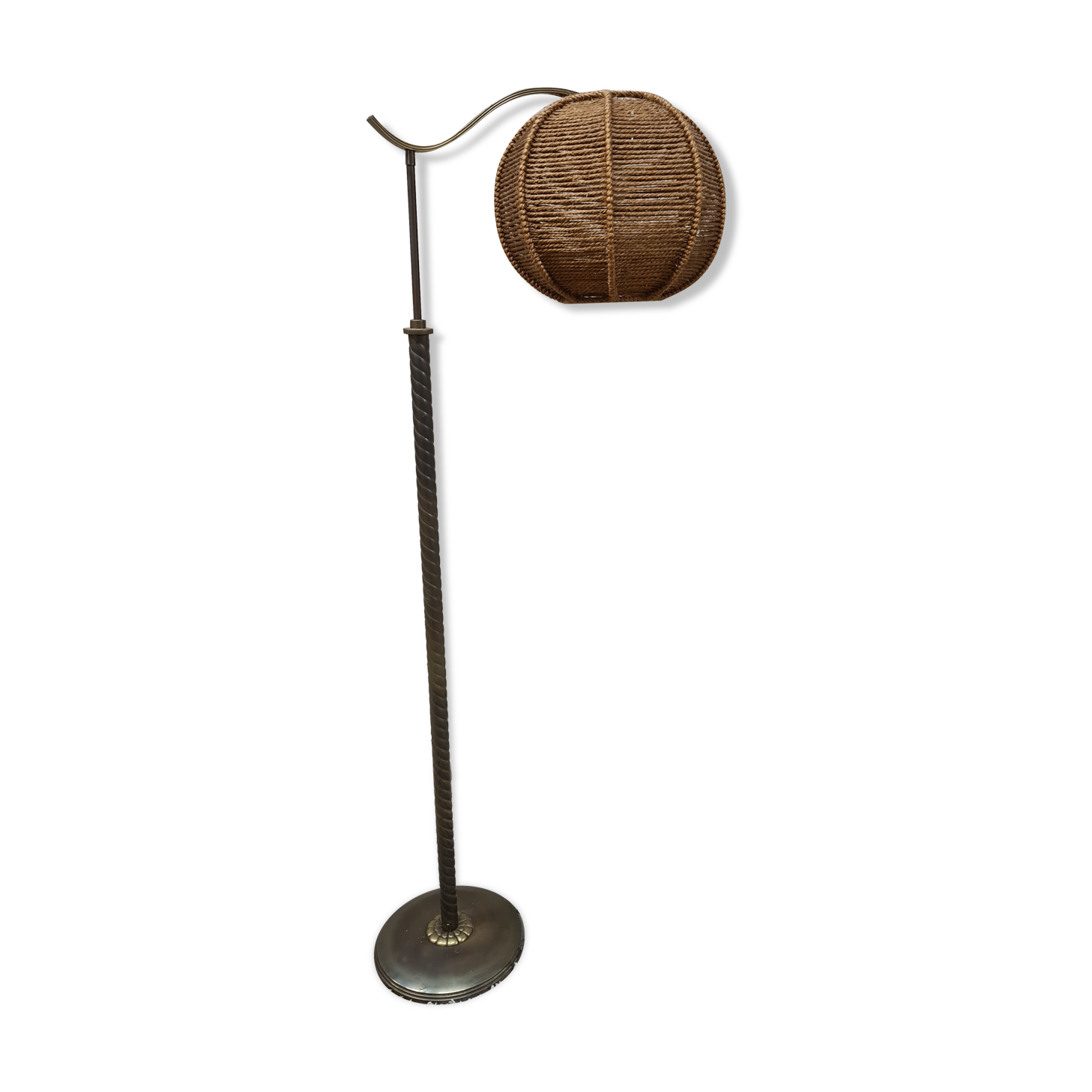 Lampe cordage vintage, années 60