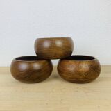 3 bols teck danois scandinave années 60