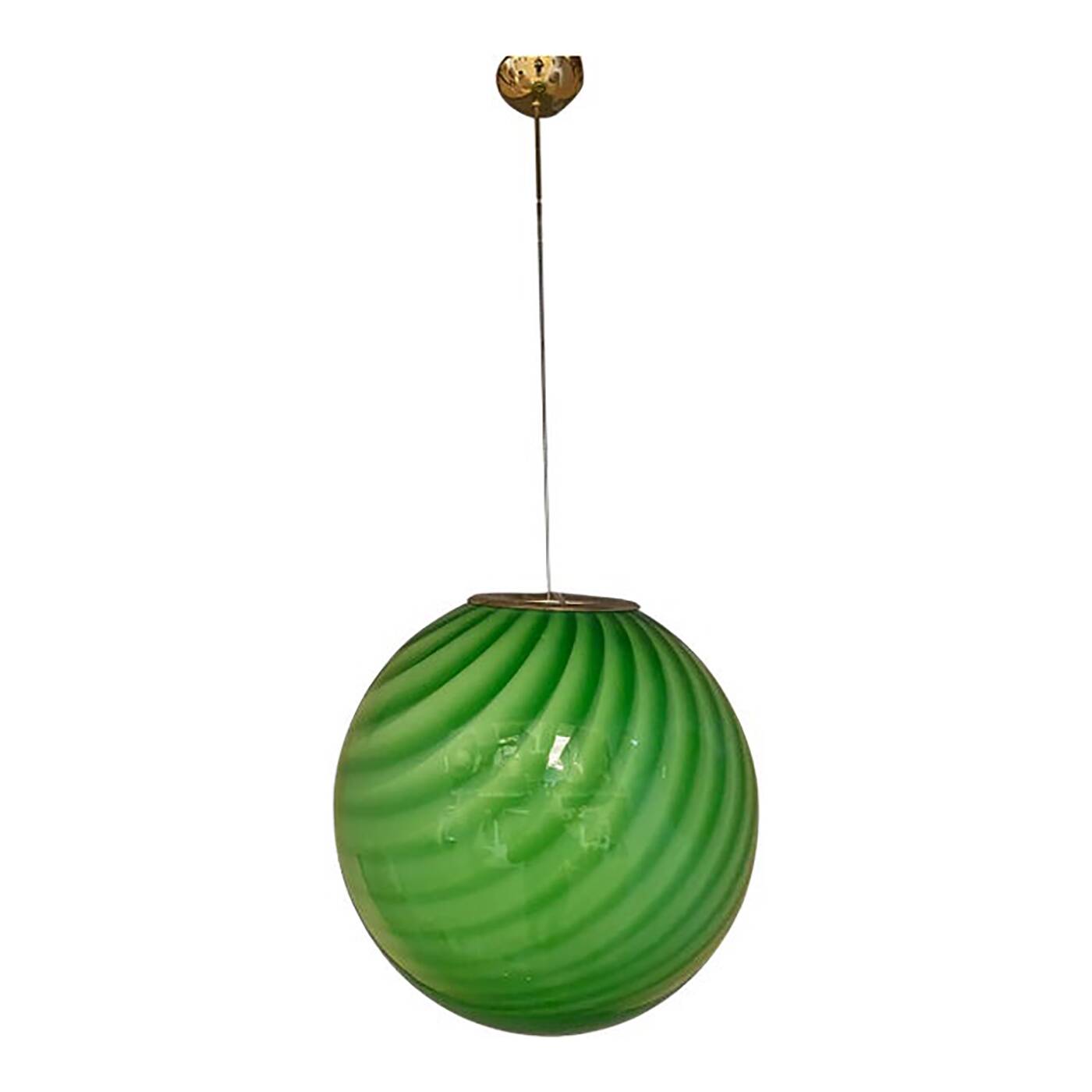 Green Swirling Sphere Pendant in Glass Italian Art
