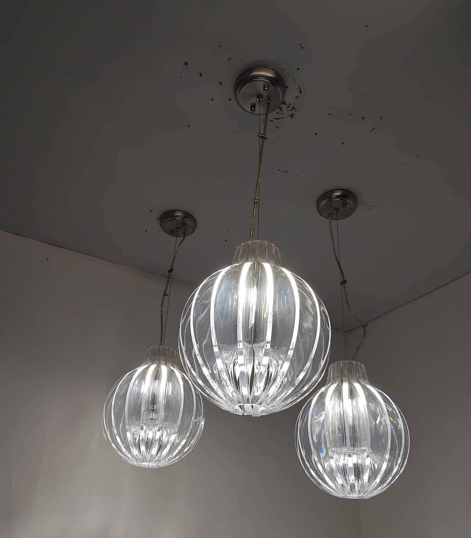 Set of 3 acrylic blade suspensions from the 70s