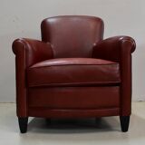 Pair of Small Club Armchairs in Sheepskin - Reproduction