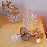 Pair of dolphin brass sconces