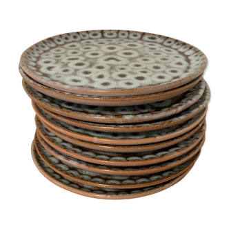 Lot Vallauris dessert plates