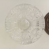 Vintage chiseled glass and tin candy box