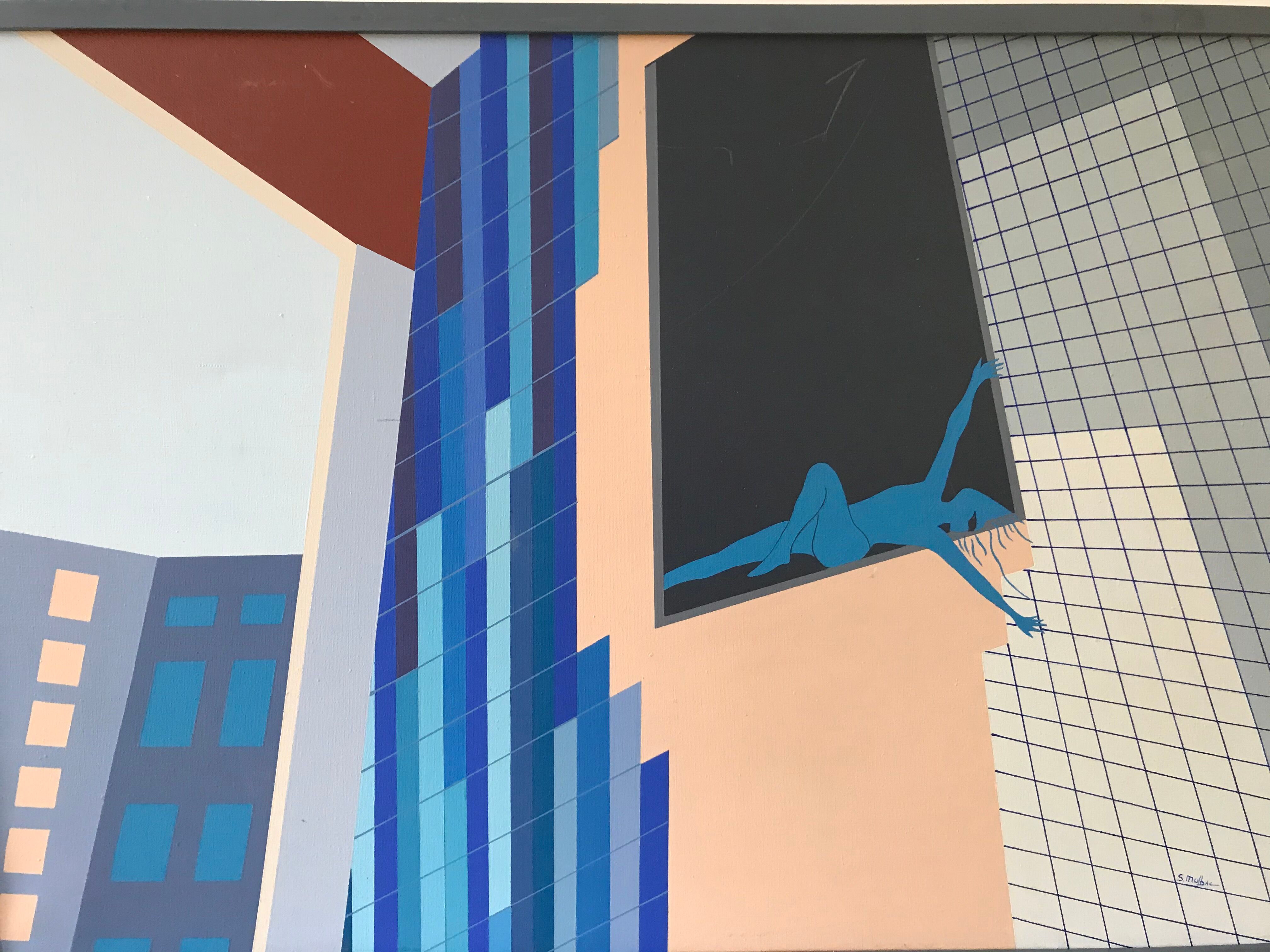 Gratte ciel acrylique sur toile