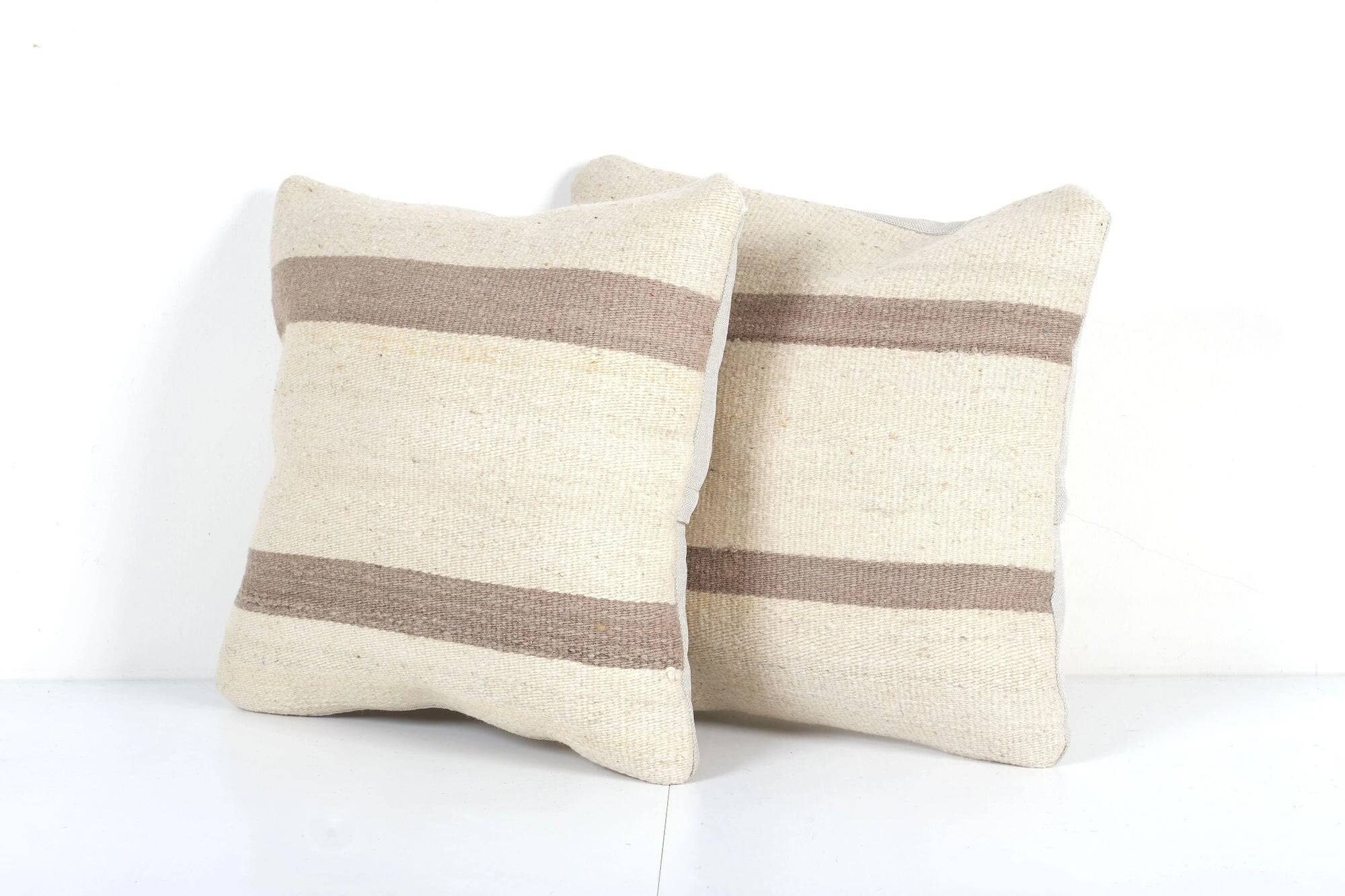 Set of 2 vintage kilim cushion covers 41x41 cm