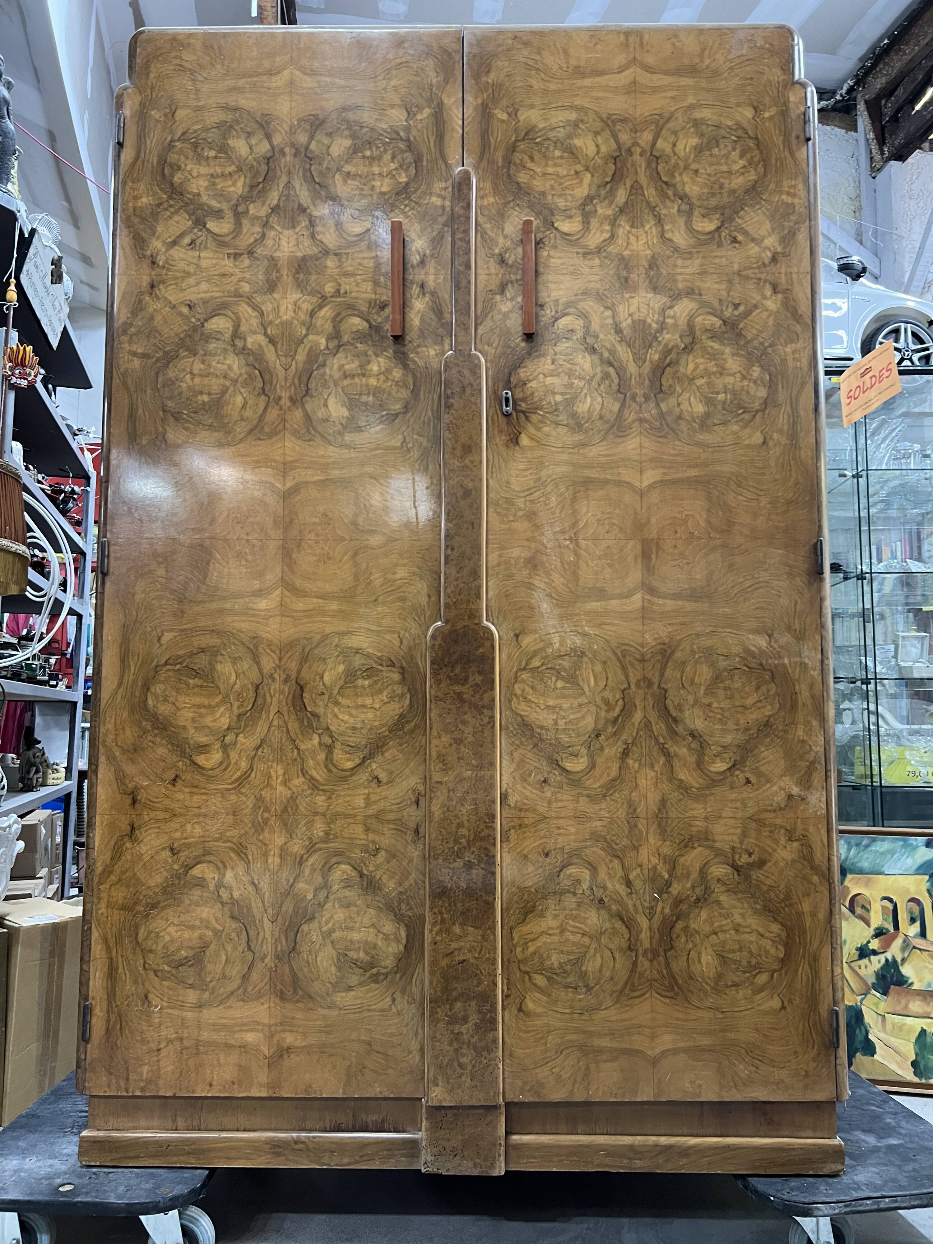 Vintage art deco English wardrobe