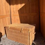 Large vintage wicker trunk 1950