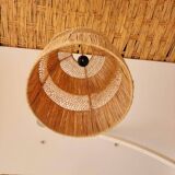 Handmade raffia pendant light - Bohemian ceiling light - Natural pendant light