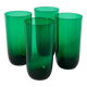 Lot de 4 verres à eau en verre vert, Design, 1970