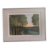 Summer Evening Countryside Landscape LAMON Walter 1982