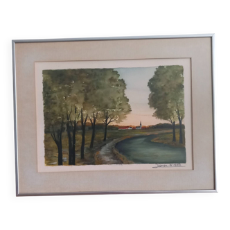 Summer Evening Countryside Landscape LAMON Walter 1982