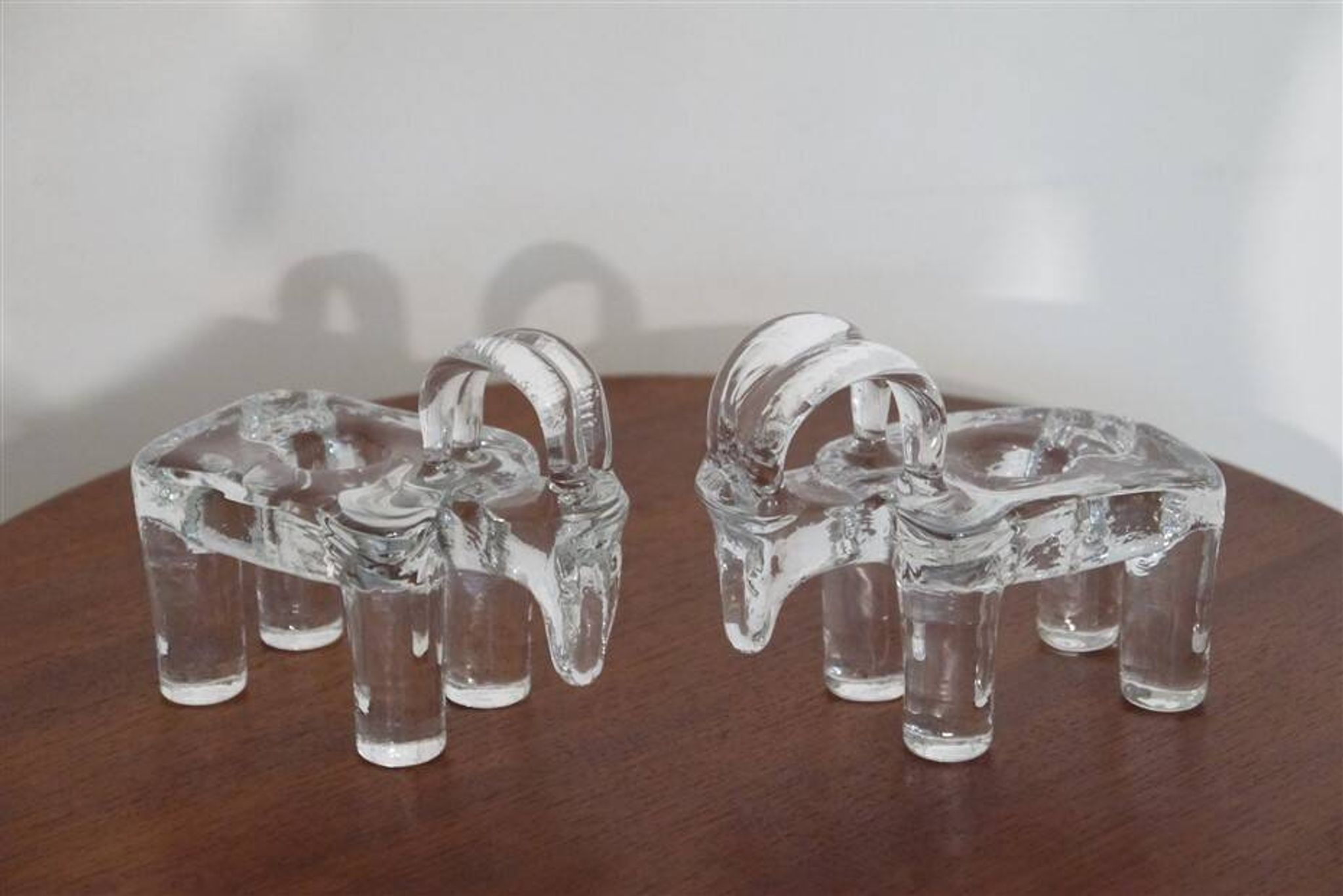 Scandinavian glass candlesticks by Bertil Valien 1960