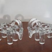 Scandinavian glass candlesticks by Bertil Valien 1960