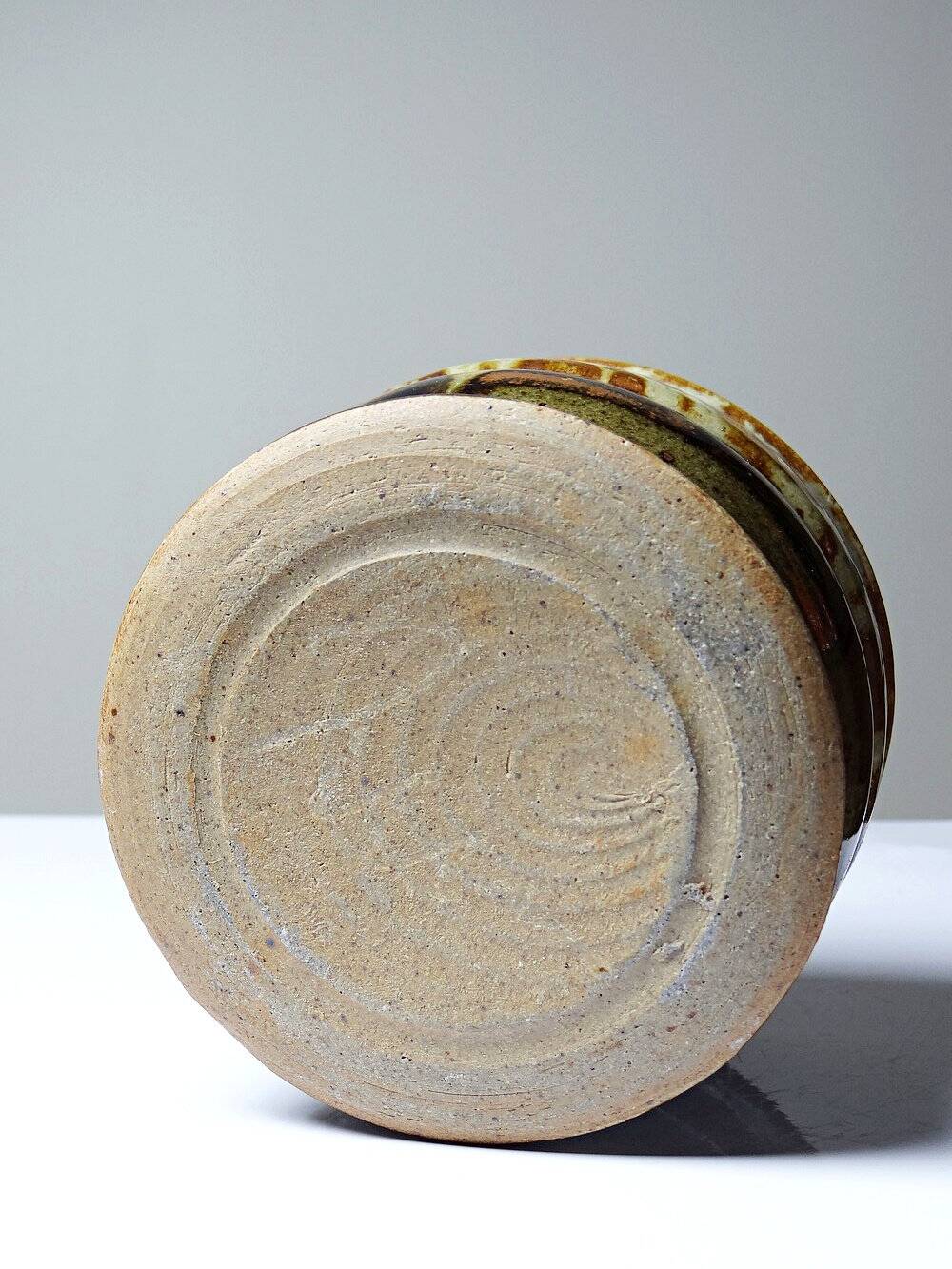 Large glazed stoneware vintage Japanese-style mug signed from the 90s-2000s.