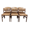 Suite of 6 scandinavian design rosewood chairs.