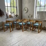 Set of 6 oak chairs with armrests Ate Van Apeldoorn