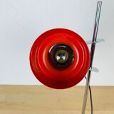 Spot desk lamp red chrome rod 70s