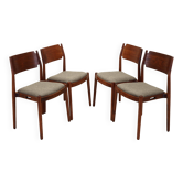 Ensemble de quatre chaises, design danois, années 1970, production : Danemark