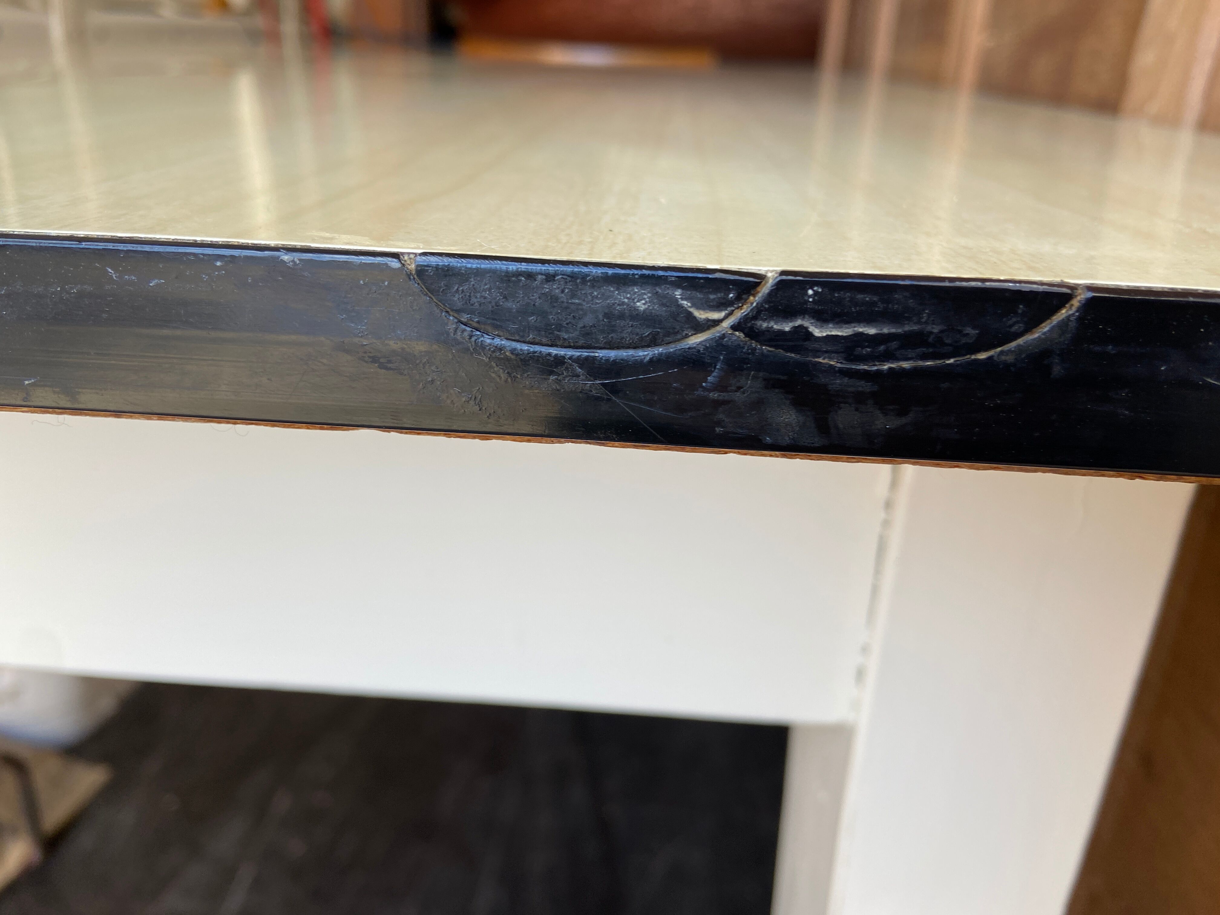 Kitchen table in formica & wood 50s