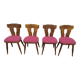 Lot de 4 chaises de bistrot bois avec coussin vintage année 70/80/90