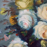 Still Life - bouquet of roses – oil on canvas framed by Pilar Benlloch