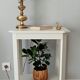 Vintage brass and opaline living room lamp