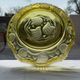 Rare Art Deco salad bowl by André Hunebelle in yellow molded pressed glass