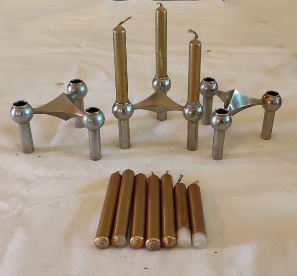 3 anciens bougeoirs Nagel design années 1960