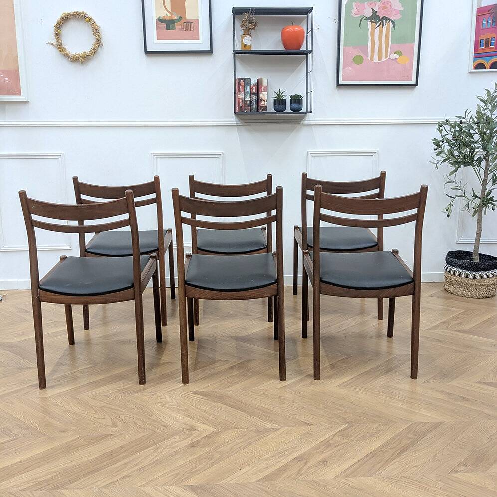 6 chaises vintage en teck