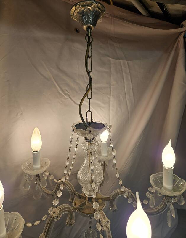 Vintage 5-arm tassel chandelier.