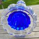 Large blue crystal vase