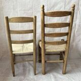 Paire de chaises campagnarde bois et corde