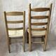 Pair of wood and rope country chairs